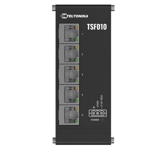 Picture of Teltonika TSF010 Flat Ethernet Switch, 3-Pin Power Input, Flat and Compact Design, Plug-and-Play, 7-57 VDC, PSU excluded