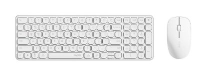 Picture of RAPOO 9320M Bluetooth 4.0, 5.0 + 2.4G  Wireless Multi-mode Keyboard Mouse Combo, Aluminum Base, 2400 DPI, 10M Range, Compact White Retail Pack