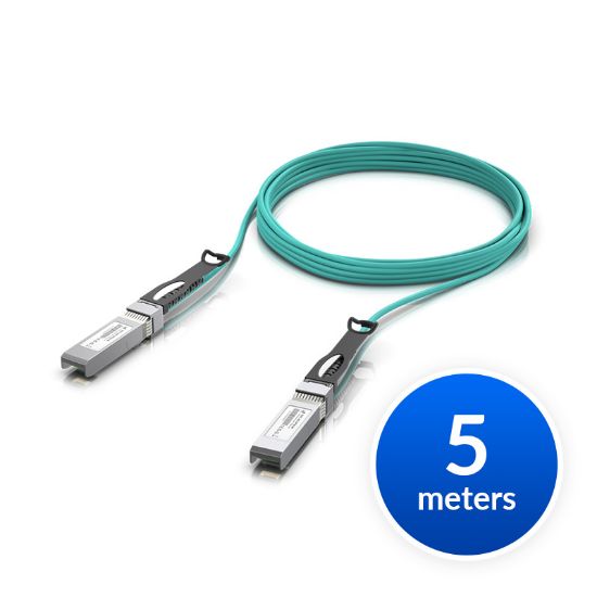 Picture of Ubiquiti 25 Gbps Long-Range DAC, Long-range SFP28, 5m Length, Support 25/10/1 Gbps, PVC Cable Jacket, Aqua Color