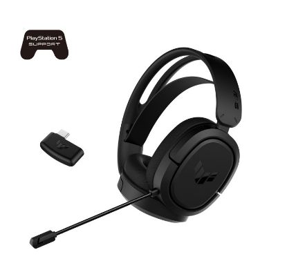 Picture of ASUS TUF Gaming H1 Wireless Headset, 7.1 Surround Sound, Compatibility with PCs, Macs, PlayStation 5, Nintendo Switch, Tablets, Smar tphone