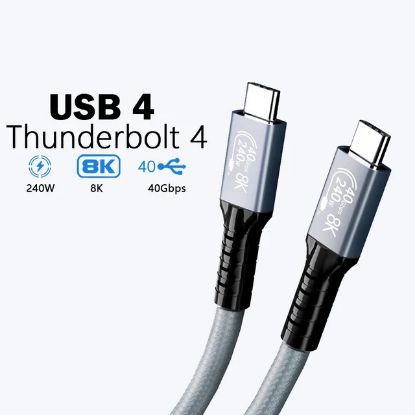 Picture of USP BoostUp Thunderbolt 4 USB-C to USB-C Cable (1.8M) Black -USB4 - 40Gbps,240W,8K (60Hz)/4K (144Hz), Fast Charge, Best for Laptop, Tablet, Phone