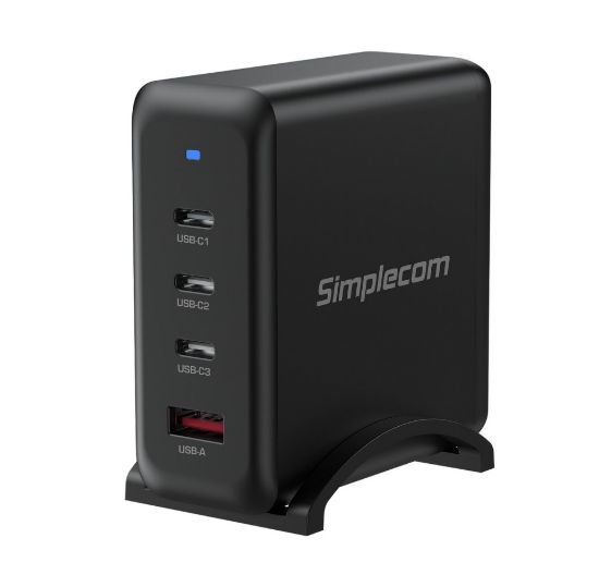 Picture of Simplecom CU400 4-Port PD 100W GaN Fast Charger 3xUSB-C + USB-A for Phone Tablet Laptop