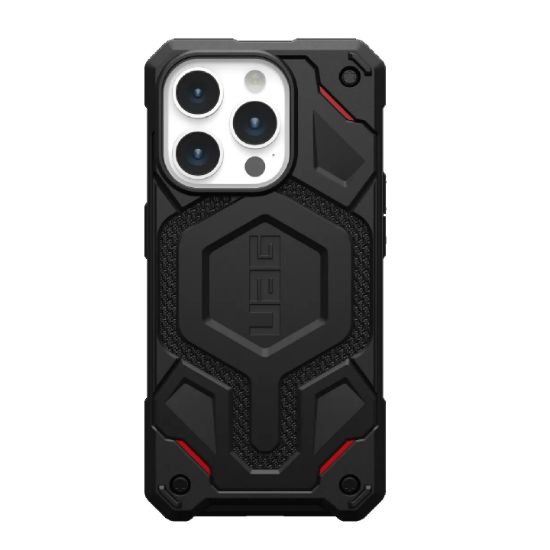 Picture of UAG Monarch Pro MagSafe Apple iPhone 15 Pro (6.1') Rugged Case - Kevlar Black (114221113940), 25ft. Drop Protection(7.6M), 10 Years Warranty