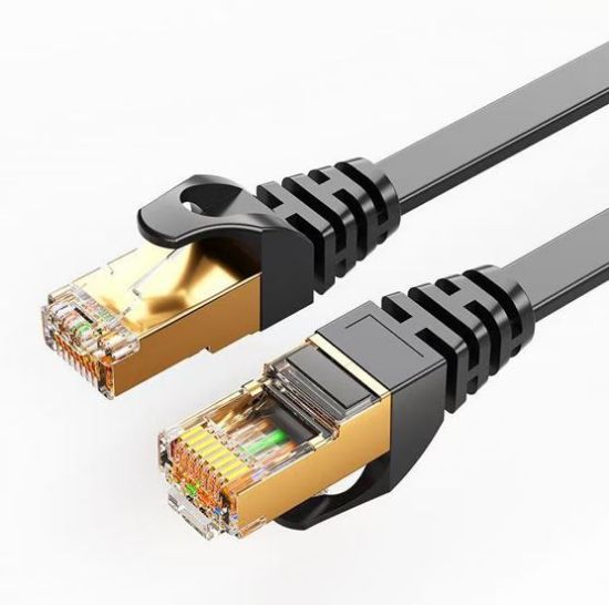 Picture of 8Ware CAT7 Cable 2m - Black Color RJ45 Ethernet Network LAN UTP Patch Cord Snagless Flat cable