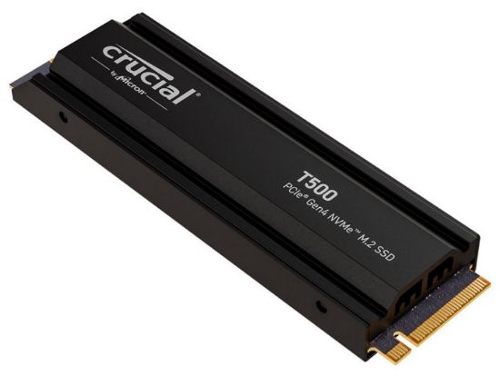 Picture of Crucial T500 1TB Gen4 NVMe SSD Heatsink - 7300/6800 MB/s R/W 600TBW 1440K IOPs 1.5M hrs MTTF Acronis True Image Adobe Creative Cloud for PS5 ~MZ-V8P
