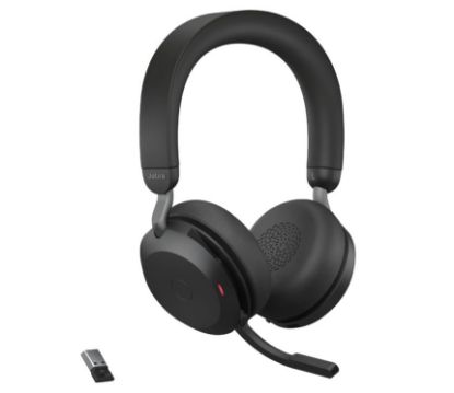 Picture of Jabra Evolve2 75 USB-C Link380a UC Stereo Black, 8-Mic Technology, 36 Hours Battery & Fast Charge, Dual-Foam Tech, Discreet Hide-Away Boom Arm