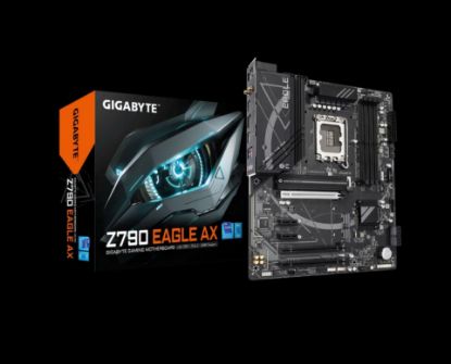 Picture of Gigabyte Z790 EAGLE AX Intel LGA 1700 ATX Motherboard, 4x DDR5 ~192GB, 3x PCI-E x16, 3x M.2, 4x SATA,  5x USB 3.2, 1x USB-C, 2x USB 2.0