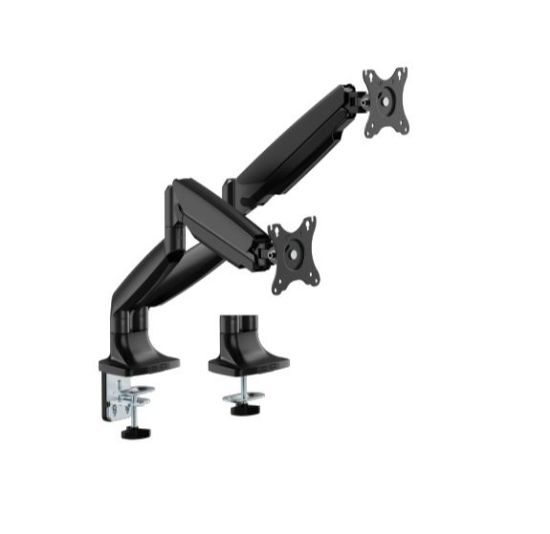 Picture of Brateck LDT82-C024-BK DUAL SCREEN HEAVY-DUTY GAS SPRING MONITOR ARM For most 17'~35' Monitors, Matte Black(LS)