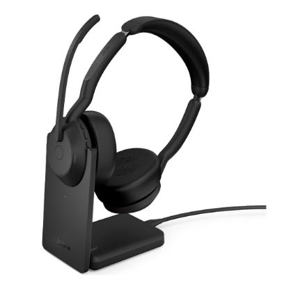 Picture of Jabra  Evolve2 55, USB A, Stand, MS Teams, Stand Active Noise Cancellation. Link 380 Bluetooth® Adapter ,30m Wireless Range, 18 Hours Battery Life