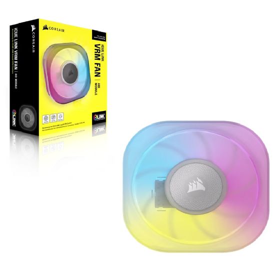 Picture of Corsair iCUE LINK CapSwap Module – VRM Fan – White Extend your iCUE LINK AIO cooling