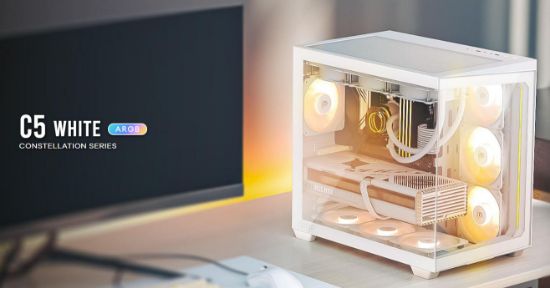 Picture of Antec C5 ARGB ATX, mATX Seamless Edge to Edge, White , 270 degrees, 7x ARGB + PWM Controller, 5090 Back Connect, USB-C, Dual Chamber Gaming Case