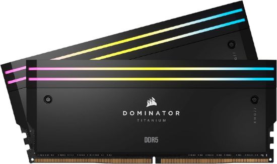 Picture of Corsair DOMINATOR® TITANIUM RGB 32GB (2x16GB) DDR5 DRAM 7000MT/s CL34 Intel XMP Memory Kit — Black