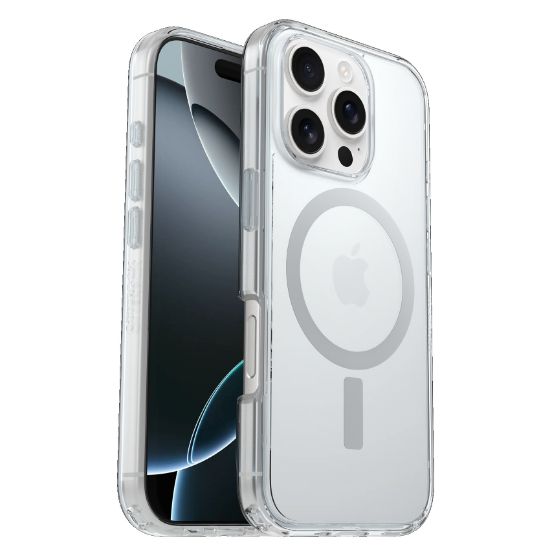 Picture of OtterBox Symmetry Clear MagSafe Apple iPhone 16 Pro Max (6.9') Case Clear - (77-96417), Antimicrobial, DROP+ 3X Military Standard, 7 Years Warranty