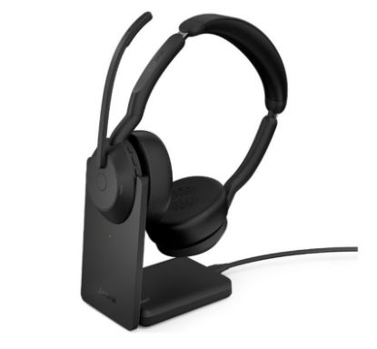 Picture of Jabra  Evolve2 55, USB C, UC, Stereo, Stand, Active Noise Cancellation (ANC), Link 380 Bluetooth® Adapter ,30m Wireless Range, 18 Hours Battery Life