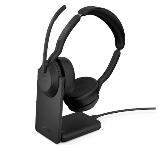 Picture of Jabra  Evolve2 55, USB C, UC, Stereo, Stand, Active Noise Cancellation (ANC), Link 380 Bluetooth® Adapter ,30m Wireless Range, 18 Hours Battery Life