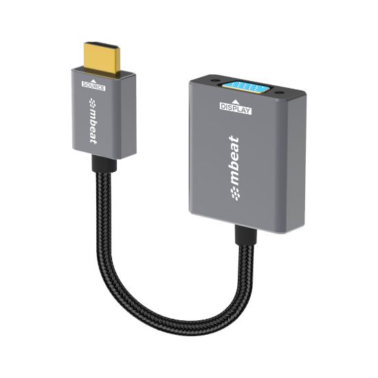 Picture of mbeat Tough Link HDMI to VGA Adapter  HDMI Support Version: 2.1  Cable Length: 15cm  Up to 1080p@60Hz (1920×1080).Package Weight: 61.7g