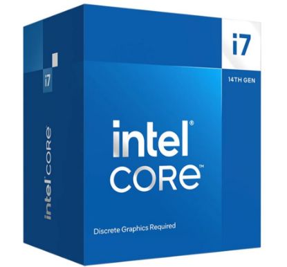 Picture of Intel i7 14700F CPU 4.2GHz (5.4GHz Turbo) 14th Gen LGA1700 20-Cores 28-Threads 61MB 65W Graphics Card Required Retail Raptor Lake with Fan