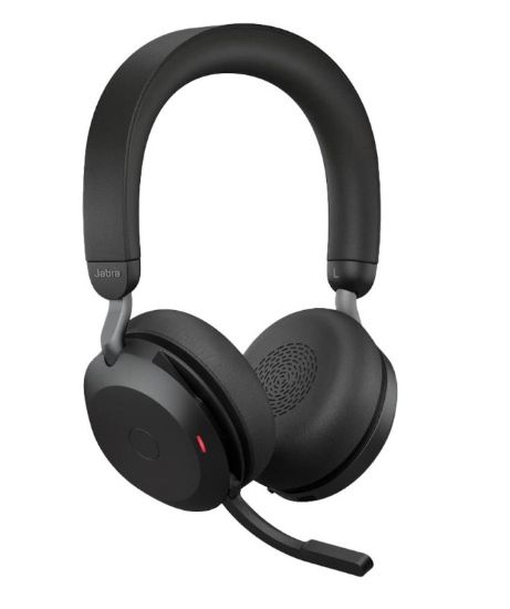 Picture of Jabra Evolve2 75 USB-A Link380a MS Stereo Black, 8-Mic Technology, 36 Hours Battery & Fast Charge, Dual-Foam Tech, Discreet Hide-Away Boom Arm