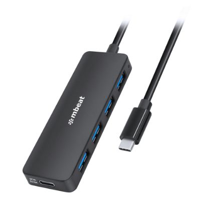 Picture of mbeat 4-Port USB-C Hub with USB-C DC Port  Compact and Portable Design  Flexible Device Connectivity Data Transfer Speed: 5Gbps Weight: 30g