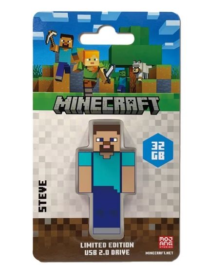 Picture of Verbatim Minecraft Steve - Collector's Edition USB Flash Drive - 32GB - Steve. Retail Pack - Minecraft Movie 2025