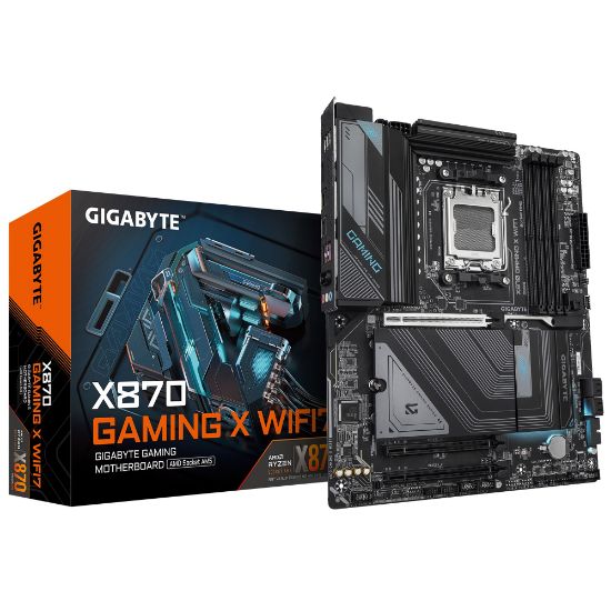 Picture of Gigabyte X870 GAMING X WIFI7 AMD AM5 ATX Motherboard 4x DDR5~256GB,3x PCIe x16, 3x M.2, 4x SATA 6,4x USB 3.2, 4x USB2.0, 2x USB-C,