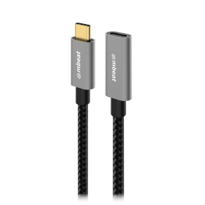 Picture of mbeat Tough Link 1m USB 3.2 Gen2 USB-C Extension Cable - Space Grey Video Resolution: Maximum 4K/60Hz Material: Aluminium Housing, Nylon Braided