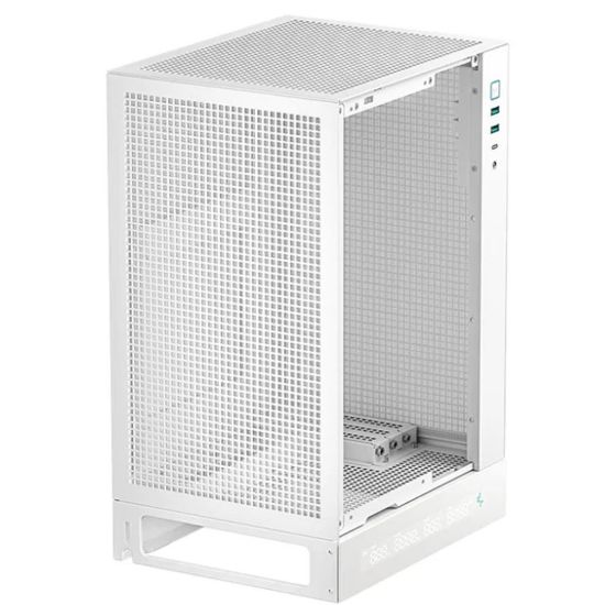 Picture of DeepCool CH170 DIGITAL WHT ITX Case, Digital Status Display, Extremely portable size, Abundant Airflow Ventilation, Mesh panels, Full sized air cooler