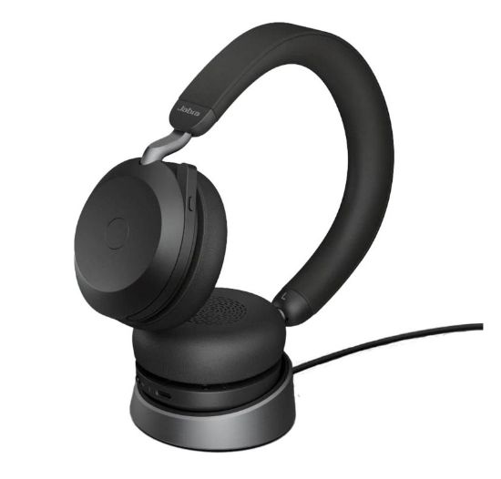 Picture of Jabra Evolve2 75 USB-C Link380c MS Stereo Stand Black, 8-Mic Technology, 36 Hours Battery & Fast Charge, Dual-Foam Tech, Discreet Hide-Away Boom Arm