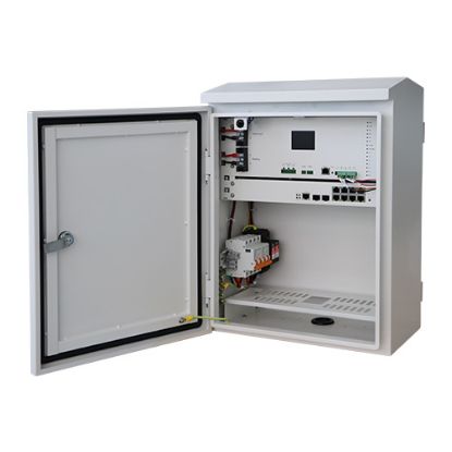 Picture of LDR Outdoor Smart Solar Box, IP55,*2.4 inch Screen*,Waterproof,Solar Power Input( <100VD),2 PoE Port Up to 90W, 6 PoE Port Up to 30W, L2 Manage, White