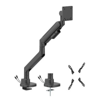 Picture of Brateck LDT87-C012UC-B TITAN HEAVY-DUTY GAS SPRING MONITOR ARM WITH USB-A/USB-C PORTS (LS)