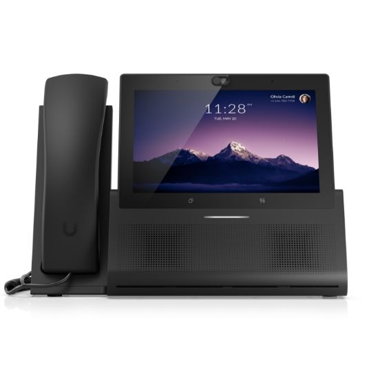 Picture of Ubiquiti UniFi Talk Phone Touch Max,Premium Desktop Smartphone,Ultimate User Exper,7 Touch Display,PoE+ In,Bluetooth,5V, 3A USB type C, Black