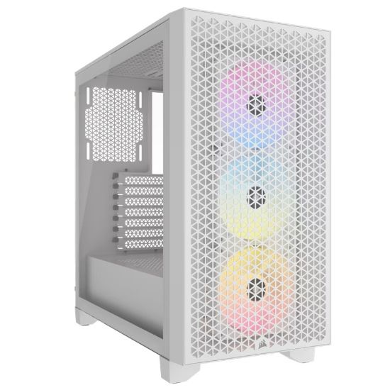 Picture of Corsair 3000D RGB AIRFLOW Mid-Tower PC Case - White, ATX, 360 GPU, 170 CPU cooler, 220 PSU, 3x AR120 RGB, 2x USB-A Gen 1