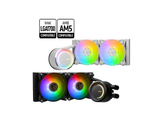 Picture of MSI MAG CORELIQUID E240 WHITE Liquid CPU Cooler, LGA 1150/1151/1155/1156/1200/1700/AM5/AM4 3y warranty