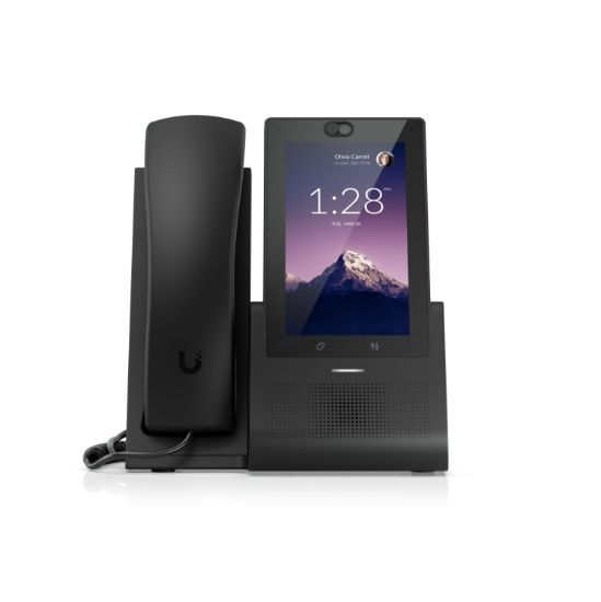 Picture of Ubiquiti UniFi Talk Phone Touch,Versatile Desktop Smartphone Eliminates,Learning Curve, 5 Touch Display, Bluetooth Support,PoE in,Black.