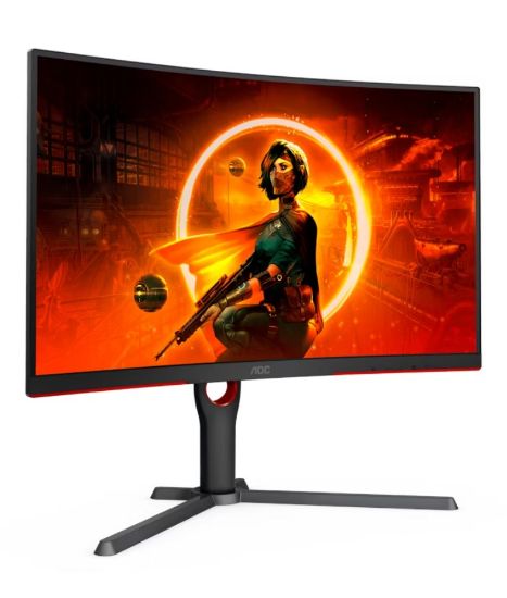 Picture of AOC 32' Curved 2K QHD (2560 x 1440) 0.5ms, 180hz, HDR10,  VA, Adaptive Sync, 300 cd/m2, 1500R, HDMI 2.0 and DP 1.4.  VESA 100 x 100. Gaming Monitor