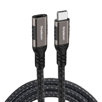 Picture of Simplecom CAU620 USB-C Male to Female Extension Cable USB 3.2 Gen2 PD 100W 20Gbps 2M