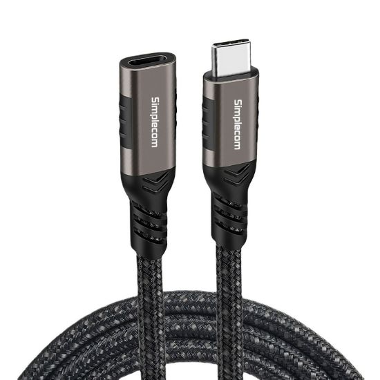Picture of Simplecom CAU620 USB-C Male to Female Extension Cable USB 3.2 Gen2 PD 100W 20Gbps 2M