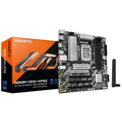 Picture of Gigabyte M/B B860M DS3H WIFI6E 1.0, Intel ® B860, 4 x DDR5 up to 256 GB, 1x HDMI, 4 x PCI Express x16, 2 x M.2, 4 x SATA, 5x USB 3.2