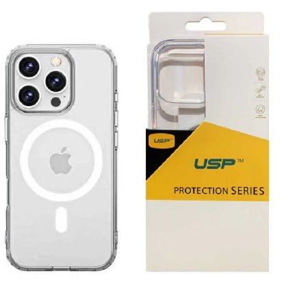 Picture of USP Apple iPhone 16 Pro (6.3') Clear Rock Shockproof Case with MagSafe - Ultra-Thin, Lightweight, Non-Slip, Multi-Layer, Strong And Durable Materials