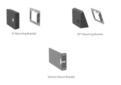 Picture of Yealink RoomPanel Mount Kits, Device Compatibility RoomPanel, 0° Mounting Bracket, 20° Mounting Bracket, Mullion Mount Bracket