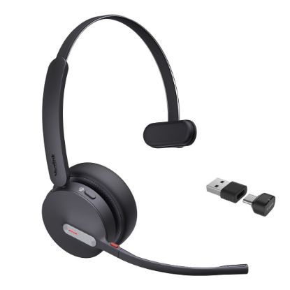 Picture of Yealink BH70 Bluetooth Wireless Mono Headset Microsoft Teams, 3 mic noise cancellation Talk time up to 35h BT51 C Dongle with Type A Adaper