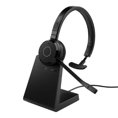 Picture of Jabra Evolve 65 TE Link390a UC Mono Stand Bluetooth Headset, 16-hour battery life, 30-metre wireless range, Passive Noise Cancellation, Busy Light