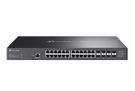 Picture of TP-Link SX3832 Omada 24-Port 10GBASE-T L2+ Managed Switch with 8 10GE SFP+ Slots (SX3832)；24× 1/2.5/5/10 Gbps RJ45 ports；8× 1/10 Gbps SFP+ slots; 640