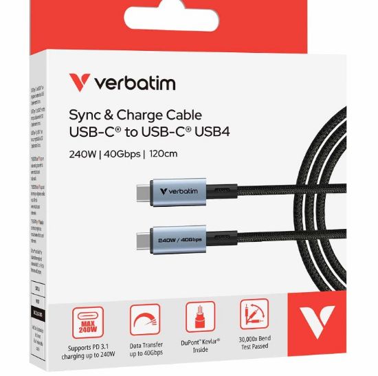 Picture of Verbatim Sync & Charge USB C to USB C 240W 40 Gbps120 cm