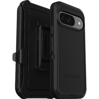 Picture of OtterBox Defender Google Pixel 9/Pixel 9 Pro (6.3') Case Black - (77-95590), DROP+ 5X Military Standard, Multi-Layer, Raised Edges, 7 Years Warranty