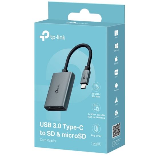 Picture of TP-Link UA430C USB 3.0 Type-C to SD & microSD 3.0 Card Reader
