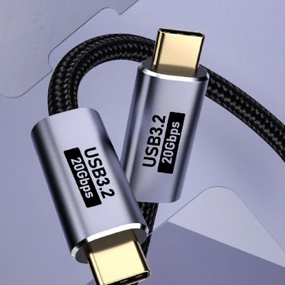 Picture of USP BoostUp Braided USB-C to USB-C (3.2 Gen2) Charge & Video (8K@64HZ) Cable (2M) Black,5A/100W PD, Fast Charge, 20Gbps,Best for Laptop