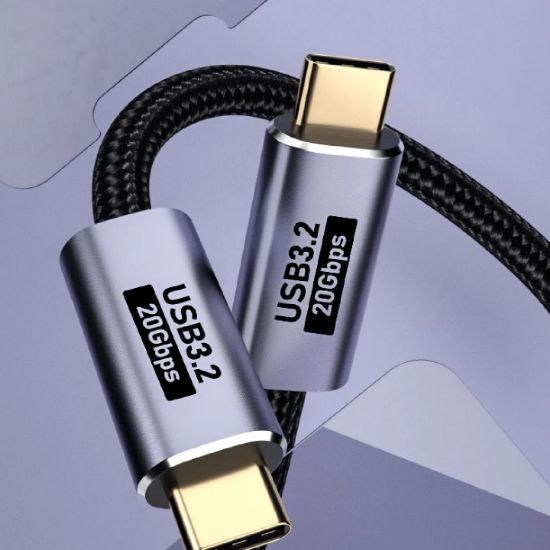 Picture of USP BoostUp Braided USB-C to USB-C (3.2 Gen2) Charge & Video (8K@64HZ) Cable (2M) Black,5A/100W PD, Fast Charge, 20Gbps,Best for Laptop