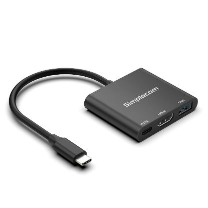 Picture of Simplecom DA320 USB-C 3-In-1 Adapter USB 3.2 Gen 1 5Gbps PD HDMI 2.0 4K@60Hz