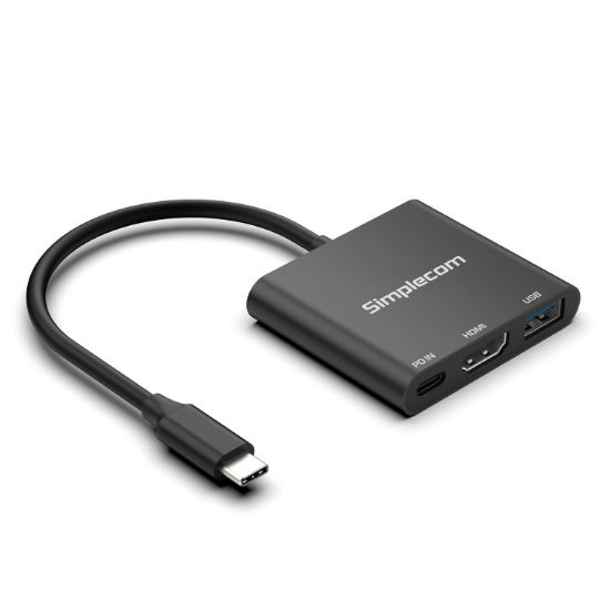 Picture of Simplecom DA320 USB-C 3-In-1 Adapter USB 3.2 Gen 1 5Gbps PD HDMI 2.0 4K@60Hz